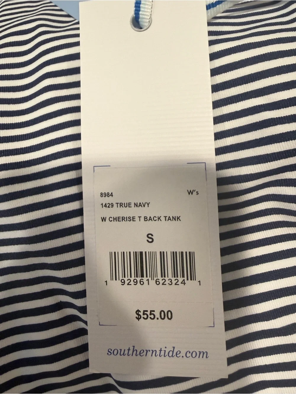 Southern Tide Cherise T-Back Performance Tank Top NWT Size Small Navy White - Picture 10 of 11